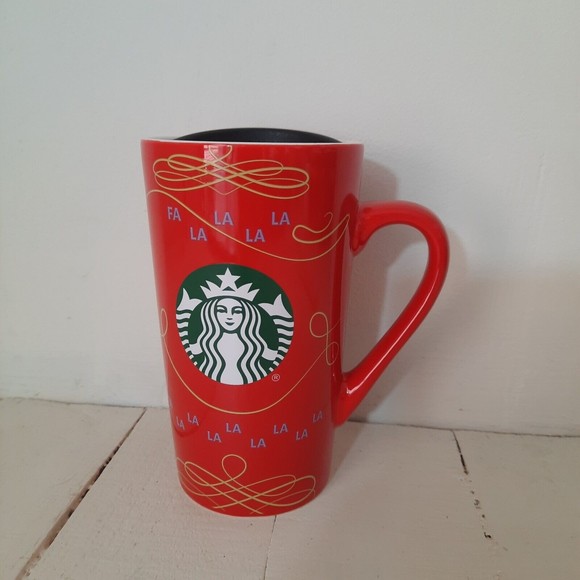 Starbucks Kitchen Starbucks Travel Mug W Lid Ceramic 220 Red Mug